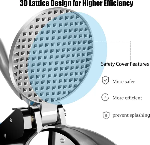 Miniatura 3 de Máquina trituradora de hielo de acero inoxidable de 4 cuchillas para evitar salpicaduras, 200 libras/hora con bandeja de hielo para uso doméstico