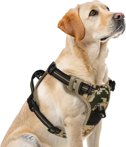Miniatura 36 de PUPTECK Arnés para perro sin tirones para perros grandes, arnés para perro ajustable reflectante con mango de fácil control, arnés para mascotas