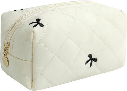 Miniatura 10 de Bolsa de maquillaje de viaje para mujeres y niñas, bolsa de maquillaje con cremallera, flores florales, organizador de maquillaje, bolsa de tela