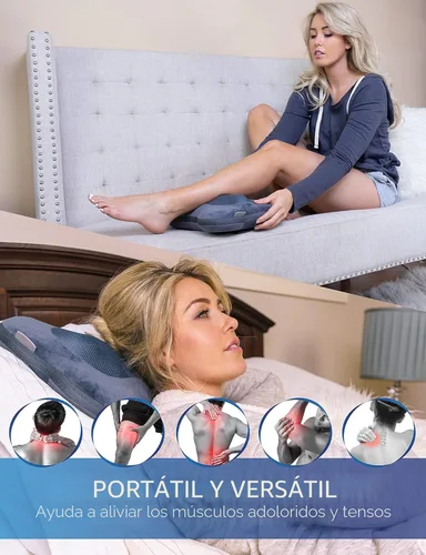 Miniatura 4 de Zyllion Masajeador Shiatsu de Espalda y Cuello con Calor - Almohada de Masaje Eléctrico 3D de Amasado de Tejido Profundo para Alivio del Dolor