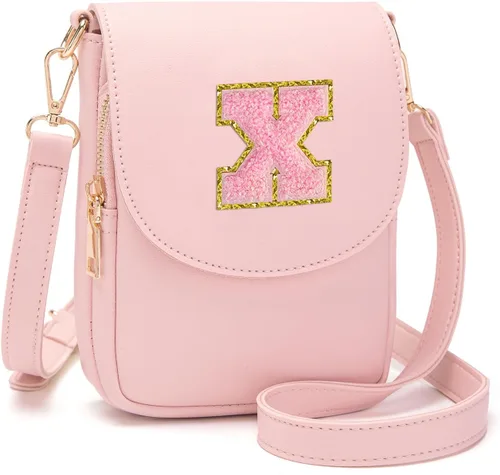 Miniatura 105 de Viverte Bolso Cruzado para Niñas Adolescentes Pequeñas, Bolso Inicial para Celular, Pequeña Cartera para Niños Pequeños, Bolso de Cuero con Tres