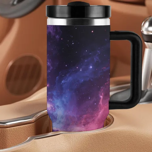 Miniatura 6 de Cosmic Nebula Travel Coffee Tumbler Stainless Steel,Coffee Mug with Lid & Straw,Cup with Handle,Large Capacity,Double Wall Vacuum Leak Proof Ice