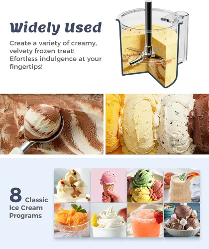 Miniatura 2 de Alcarin Máquina para hacer helados con 3 pintas (no congelador) Slushie Casero Gelato Yogurt Sorbet Máquina de golosinas congeladas 10 Programa