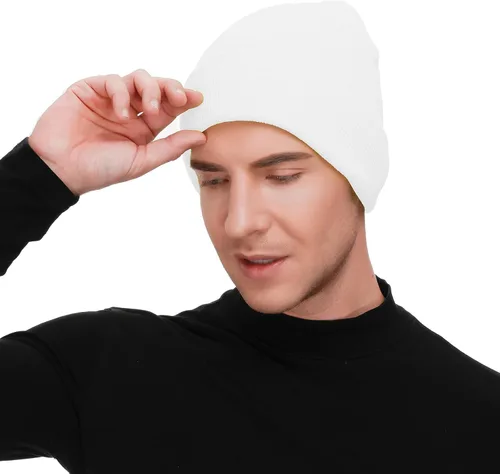 Miniatura 33 de American Trends Gorro para hombre y mujer, gorro de punto suave y lindo con diseño de calavera