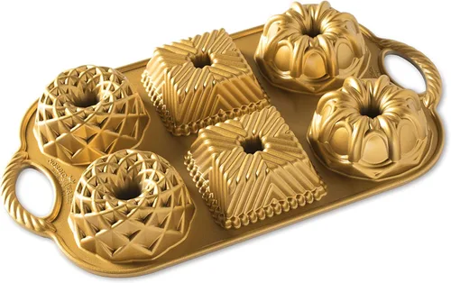 Miniatura 5 de Nordic Ware Bundt Cuartet - Juego de sartenes (4 piezas) y sartén Geo Bundtlette