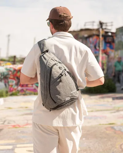 Miniatura 6 de WATERFLY - Mochila de bandolera pequeña tipo eslinga, mochila al hombro para hombres y mujeres, para viajes, ciclismo, senderismo, mochila de día