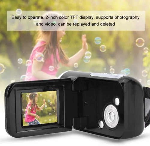 Miniatura 4 de Videocámara digital para niños – Cámara de video HD con zoom digital 16X con pantalla LCD TFT de 2 pulgadas, grabadora de video portátil para niños