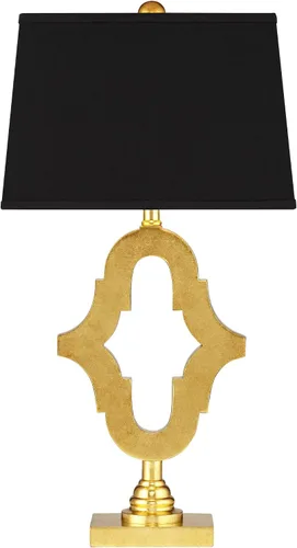 Miniatura 9 de Possini Euro Design Judith - Lámpara de mesa de lujo moderna de mediados de siglo, 28.75 pulgadas de alto, tela negra dorada, rectangular