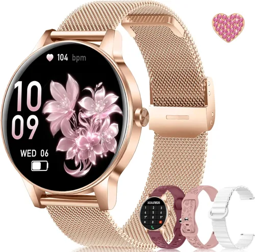 Miniatura 10 de Reloj inteligente para mujer (respuesta/hacer llamadas), reloj de seguimiento de actividad física de 1.27 pulgadas con más de 130 modos deportivos