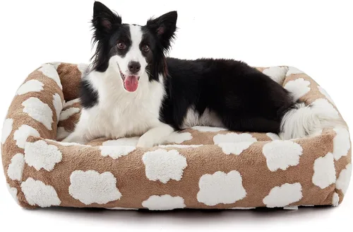 Miniatura 9 de JOEJOY Cama mediana para perros de tamaño mediano, cama ortopédica rectangular lavable para mascotas con funda de cremallera extraíble, bonita cama