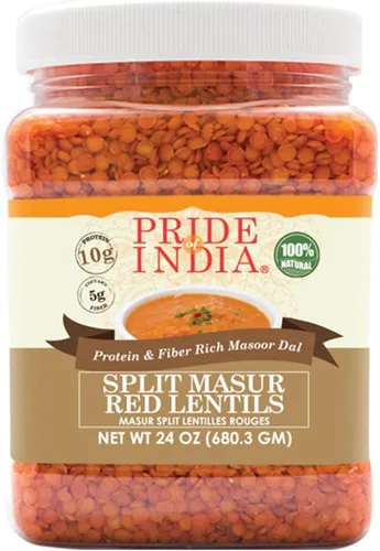Miniatura 15 de Orgullo de la India - Lentejas Masur marrones enteras de la India, ricas en proteínas y fibra, 1.5 libras de frasco