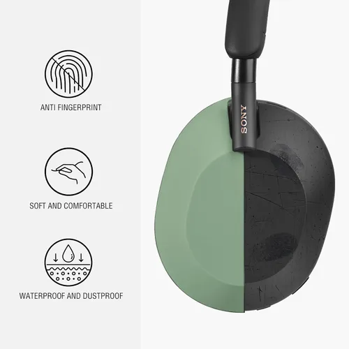 Miniatura 5 de Funda de silicona para Sony WH-1000XM5, Sony xm5 Wireless Headphones Funda protectora, color verde cactus