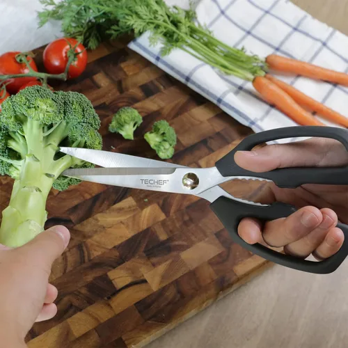 Miniatura 2 de TECHEF Tijeras de cocina, tijeras multiusos, aptas para lavavajillas, tijeras de carne de alta resistencia, tijeras de aves de corral, acero Scissors