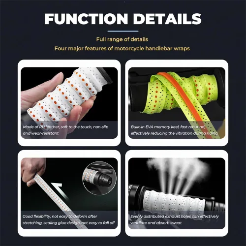 Miniatura 3 de Motorcycle Handlebar Tape for Honda Africa Twin 750 XRV RD07 Africa Twin 750 - Pack of 2 Breathable PU Handlebar Tape, Non-Slip & Waterproof