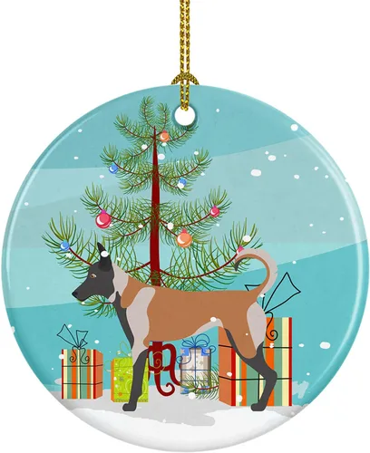 Miniatura 68 de Caroline's Treasures American Toy Fox Terrier - Adorno de cerámica de Navidad para colgar en el árbol de Navidad, decoración para el hogar, Navidad