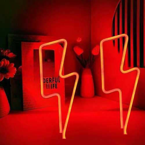 Miniatura 8 de 2 letreros de neón para decoración de pared, funciona con pilas de neón para dormitorio, configuración de sala de juegos, luces LED de neón