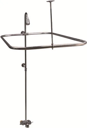 Miniatura 4 de My PlumbingStuff R2200A Clawfoot - Juego de grifo de ducha y rectangular - Grifo desviador central de 3 pulgadas en cromo - Conexiones MIP de ¾