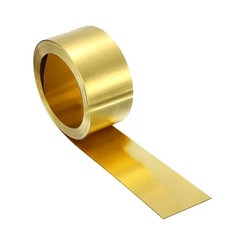 Miniatura 55 de uxcell Rollo de lámina de latón, 40 x 2 x 0.016 pulgadas, rollo de lámina de latón intermitente de metal para manualidades, reparaciones