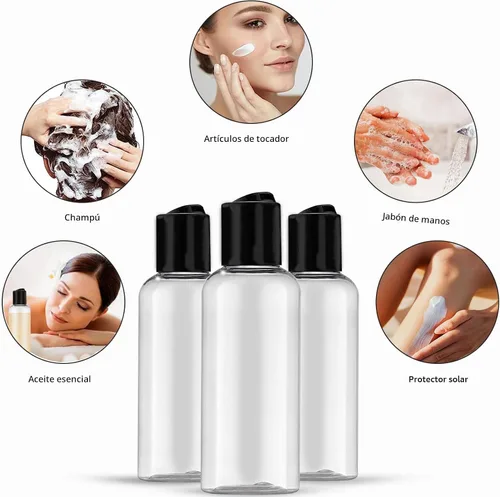 Miniatura 5 de DNSEN Paquete de 5 Botellas de Viaje de 3.4 oz para Artículos de Tocador Aprobadas por TSA A Prueba de Fugas Contenedores de Botellas Vacías