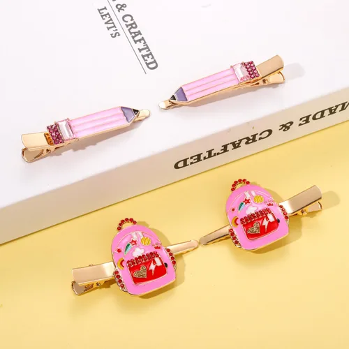 Miniatura 5 de 2 pares de pinzas para el pelo de manzana y autobús escolar para el regreso a la escuela, regalos de agradecimiento al profesor
