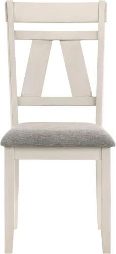 Miniatura 4 de New Classic Furniture Maisie - Silla auxiliar de madera con asiento de poliéster (juego de 2), color blanco