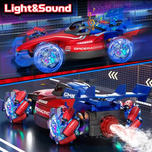 Miniatura 3 de Coches de Control Remoto, Camiones RC de Acrobacias de 2.4GHz para Niños, Niños y Adultos, Camión RC Monstruo 1:12 Todo Terreno con Luz y Música