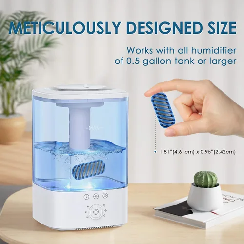 Miniatura 5 de Cartucho de desmineralización para humidificador 20X compatible con la mayoría de humidificadores, repuesto para limpiador de tanque