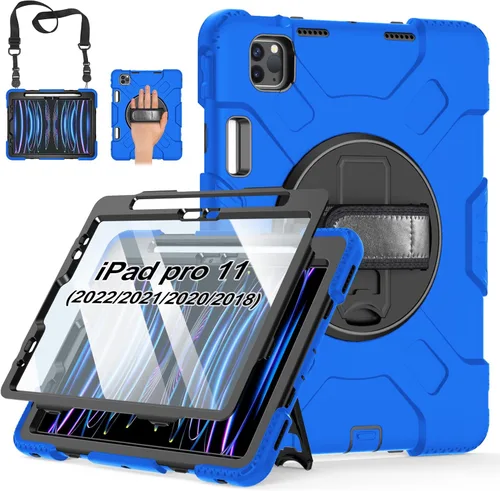 Miniatura 13 de Funda para iPad Pro de 11 pulgadas (2022/2021/2020/2018): Funda de silicona para iPad 11 (4ª/3ª/2ª/1ª) generación con protector de pantalla, Negro