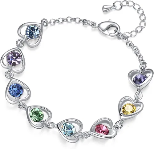 Pulsera de eslabones de corazón empaquetada en caja de regalo - Regalos de San Valentín para niñas y niños. Regalos para el amor, la amistad, Metal