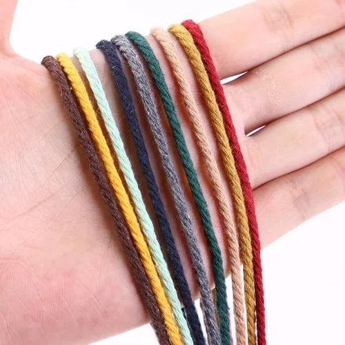 Miniatura 2 de Cuerda de macramé gris de 3mm x 109 yardas, cuerda de algodón de colores, cuerda para manualidades, cuerda de algodón colorida para colgar