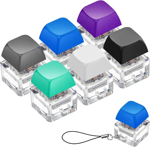 Taiyin - 6 piezas de teclado, teclado clicker, llavero para la ansiedad con botón de descompresión, botón de clicker, juguetes para aliviar el Oscuro