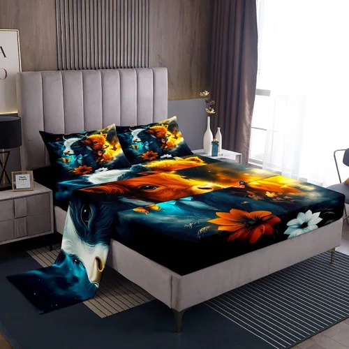 Miniatura 38 de Castle Fairy Juego de sábanas de motocross tamaño twin, juego de ropa de cama verde con diseño de panal ombré, decoración de habitación de niños
