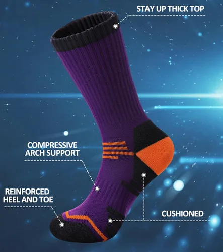 Miniatura 2 de FNOVCO Calcetines de compresión atléticos gruesos acolchados para mujer, 5 pares