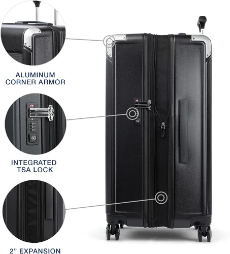 Miniatura 4 de Travelpro Platinum Elite - Equipaje de rueda giratoria extensible con costado duro, con cerradura TSA, maleta de policarbonato de carcasa dura