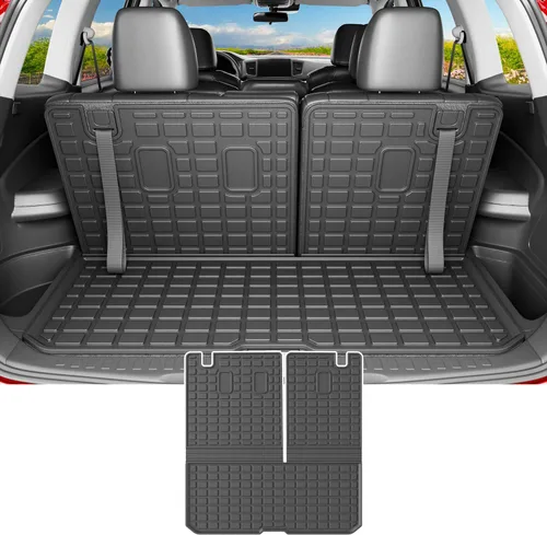 powoq Alfombrilla de carga compatible con Honda Pilot 2016-2025 (No Elite) Alfombrilla de maletero con respaldo Alfombrilla de carga TPE para