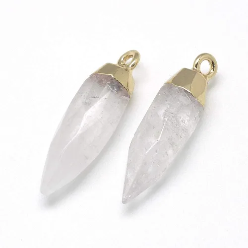 Miniatura 10 de KISSITTY 20 dijes de amazonita natural galvanizados con piedras preciosas cuadradas facetadas de 11-0.472x0.315 in con hallazgos de hierro dorado