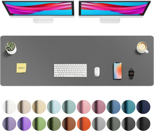 Miniatura 38 de Aothia - Protector de escritorio de cuero sintético, base para mouse, superficie antideslizante e impermeable para escribir y para laptop