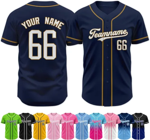 Miniatura 31 de Custom Baseball Jersey Stitched Personalized Name Number Baseball Shirts Sports Uniform for Men Women Boy