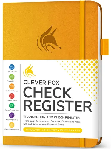 Miniatura 15 de Clever Fox Libro de registro de cheques – Registro de transacciones de lujo, libro de contabilidad contable, registro de cheques y libro de registro