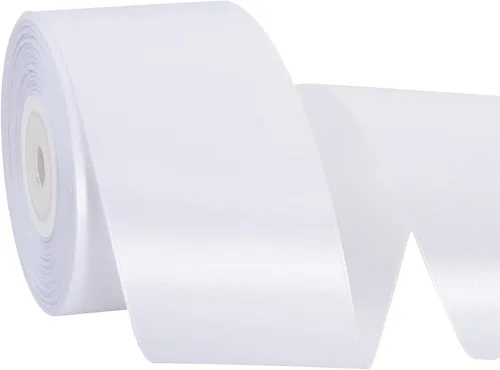 Miniatura 20 de TONIFUL - Cinta de satén de oro rosa de 2 pulgadas x 25 yardas de ancho, rollo de cinta de satén sólida para manualidades, cinta para silla