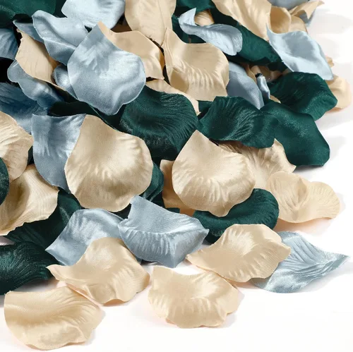 Miniatura 11 de Tigeen 600 pétalos de rosa de seda azul marino artificiales para boda, cesta de flores para niñas, pasillo, dispersos, centros de mesa, fiesta
