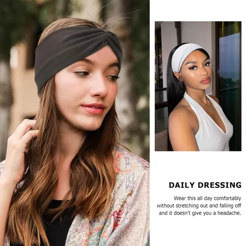 Miniatura 17 de DRESHOW Paquete de 8 diademas anudadas para mujer, con tiras cruzadas, antideslizantes, bohemias, trenzadas, accesorios para el cabello