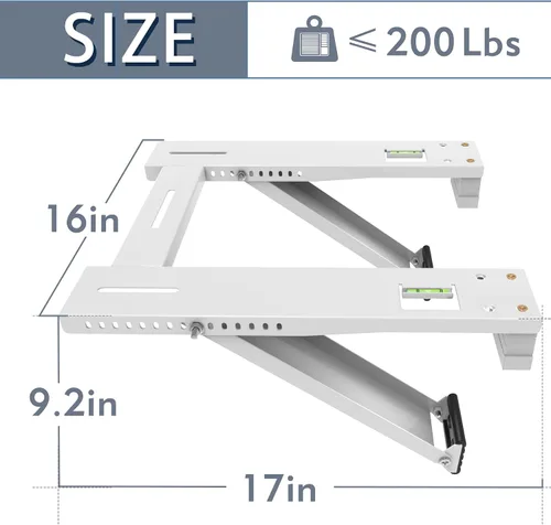 Miniatura 2 de Flamorrow Soporte de aire acondicionado de ventana, soporte de aire acondicionado resistente con 2 brazos, soporte universal de CA para ventana