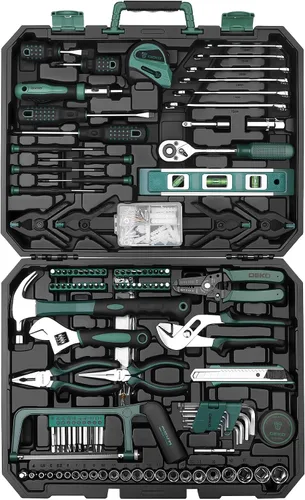 Miniatura 12 de DEKOPRO Juego de herramientas: Kit de herramientas para el hogar de 228 piezas, juego de herramientas de reparación básica para el hogar viene