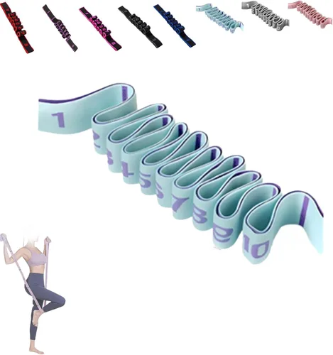 Miniatura 17 de Bandas de resistencia de fitness, banda de resistencia de fitness con asa para estiramiento y yoga, banda de resistencia elástica de número
