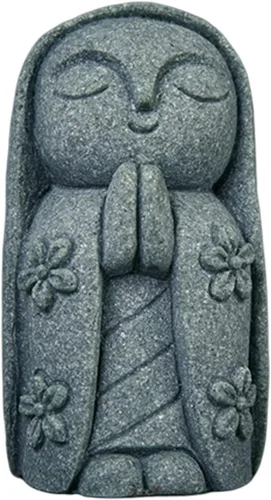 Miniatura 16 de livelyfish Estatua de monje rezante de Bosatsu de Bosatsu japonés de Buda Bosatsu Feng Shui, piedra arenisca feliz/sonriente en miniatura, adorno