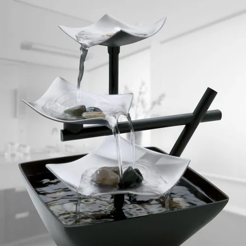 Miniatura 2 de Fuente de plata, iluminada, de relajación con piedras naturales, por HoMedics WFL-SLVS Envirascape Silver Springs