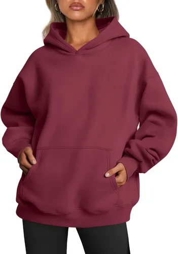 Miniatura 121 de Trendy Queen - Sudaderas extragrandes con capucha para mujer, suéteres de manga larga, sin botones, de vellón, de otoño, ropa de invierno