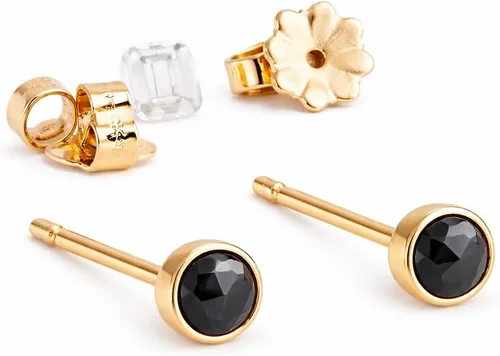 Miniatura 20 de Juego de aretes pequeños de oro con bisel, bola para cartílago, tragus, hélice, múltiples joyas hipoalergénicas de piedra natal para mujer