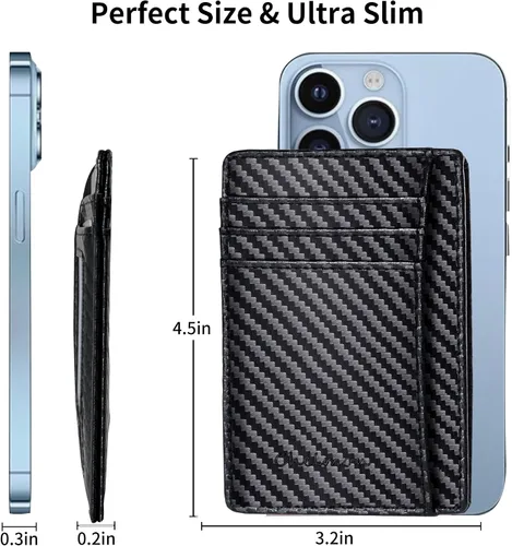Miniatura 3 de Cartera Chelmon Slim RFID - Cartera de bolsillo frontal minimalista para tarjetas de crédito delgadas